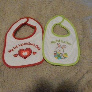 MY FIRST VALENTINE'S DAY AND EASTER BIBS